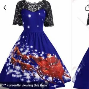 BNWT - Rosegal 2x Royal Blue Holiday Ugly Christmas Statement Dress